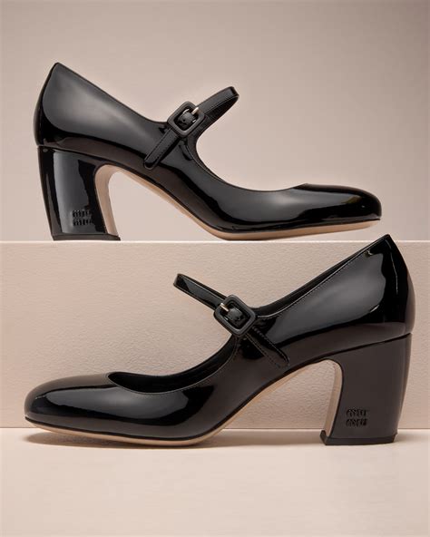 Miu Miu Patent Mary Jane Buckle Pumps 